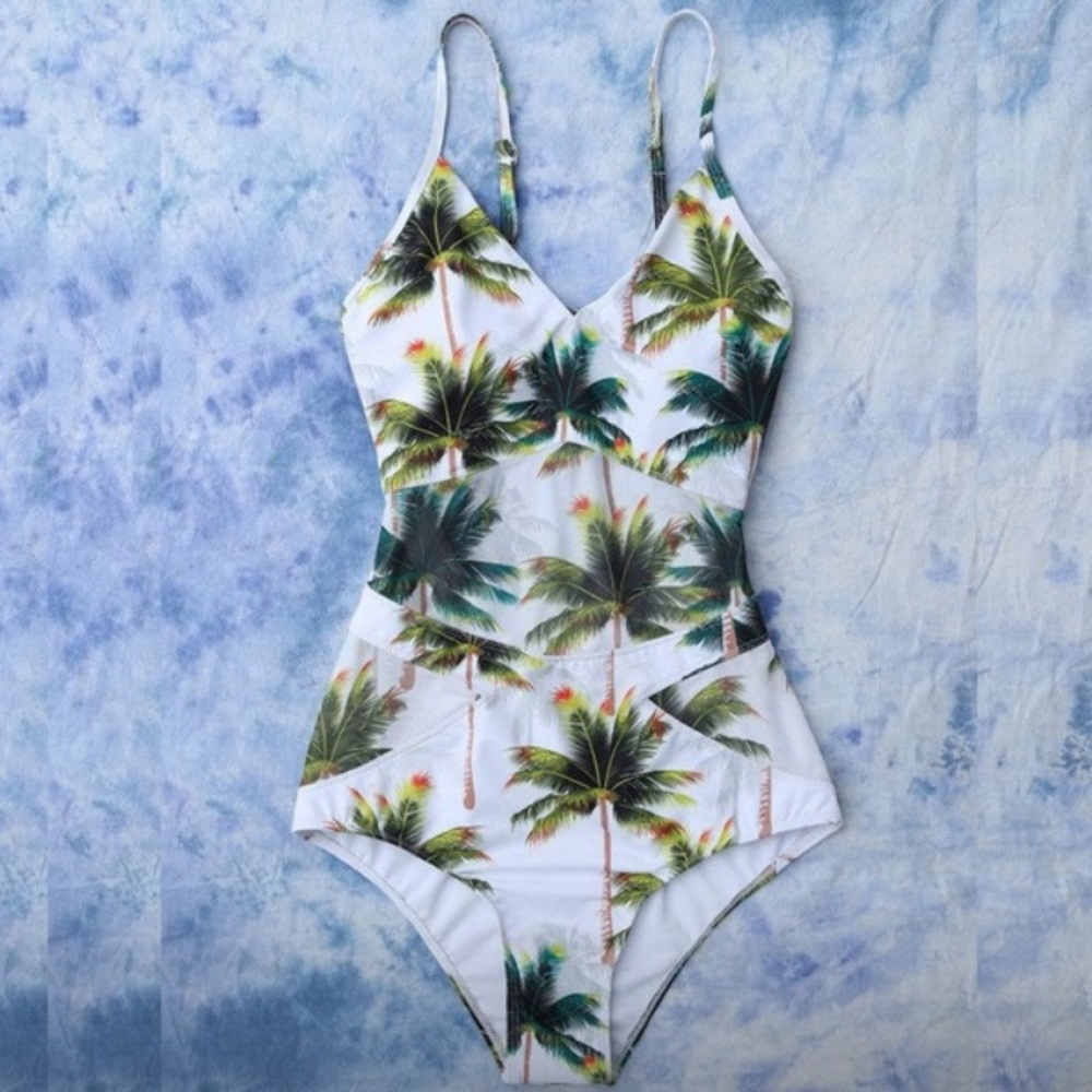 Palm one piece bathing suit